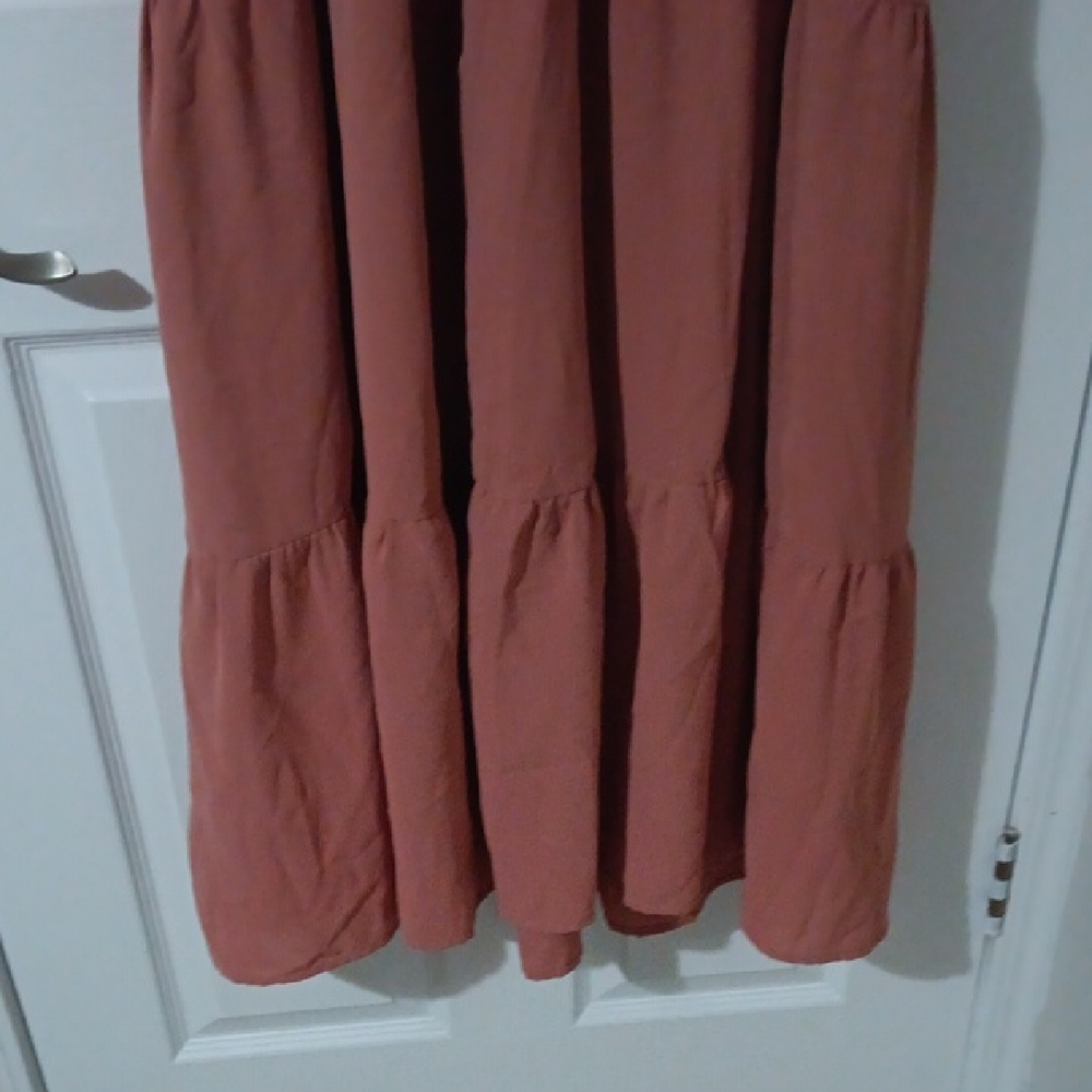 Polagram Smocked Maxi Dress in Terracotta - Picture 3 of 6